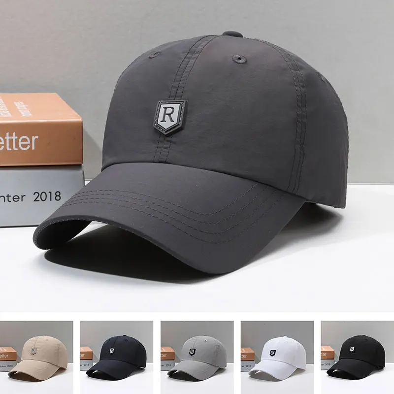Hat Men's Summer Outdoor Quick-Dry Casual Sun Protection Thin Peaked Cap Big Head Circumference Baseball Cap Sun-Proof Spring and Autumn