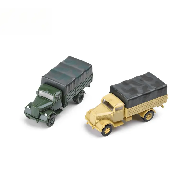 1:72 Scale Assembly Model of WWII Opel Blitz Truck 2-Color Set - Assembled Military Model Toy Simulated Scene Decoration