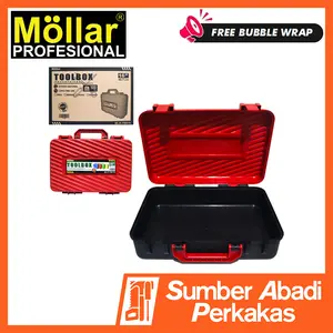 MOLLAR Tool Box Plastic 16 Inch Merah Kit Toolbox Toolkit Kotak Plastik Perkakas