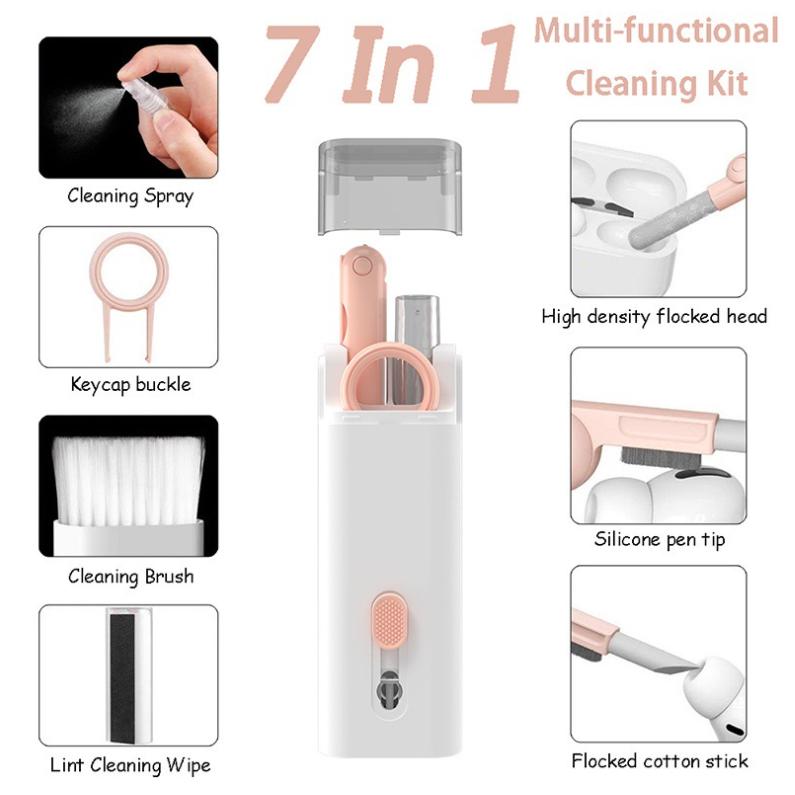 BISA COD 6349 7 in 1 Multifunction Pen Cleaner / Sikat Folding with Key Puller Pembersih Cleaning 7