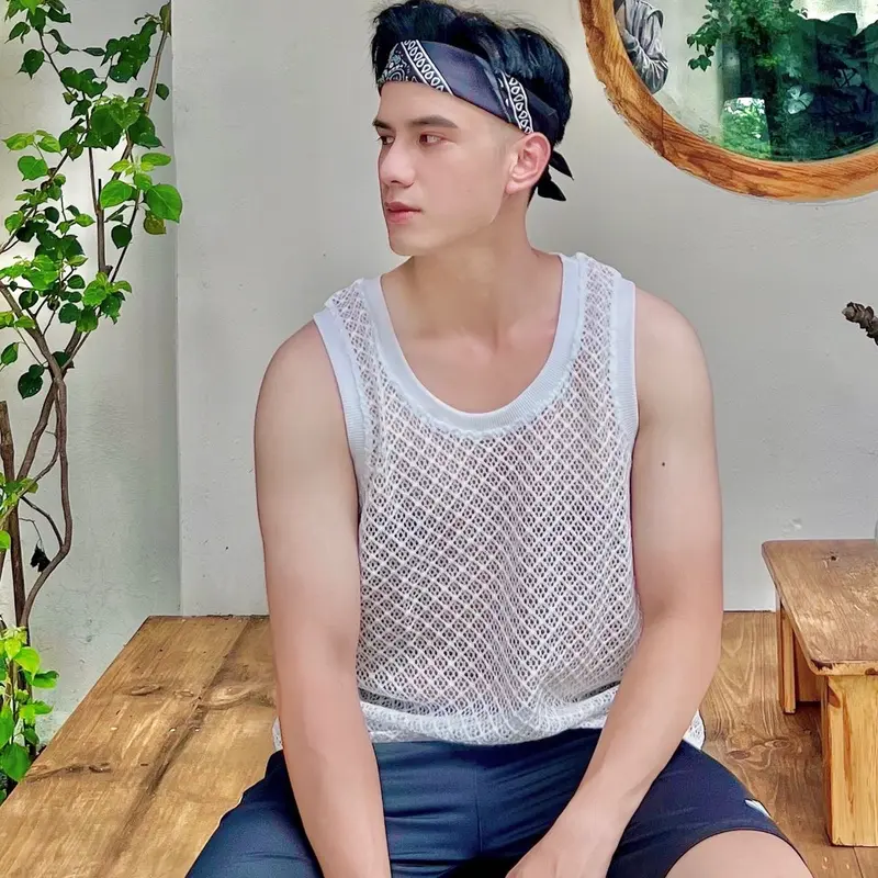 Áo tanktop lưới thời trang ,form regular mặc đi biển ,du lịch [Mã 21]  Menswear 6