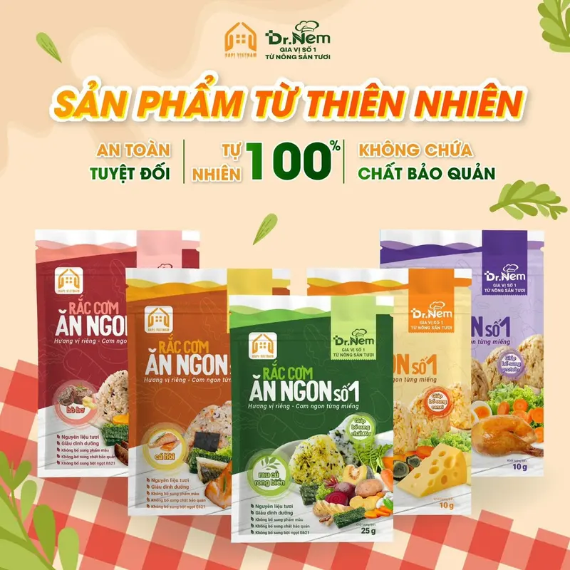 Gia vị rắc cơm ăn ngon nhiều dưỡng chất 3 vị gói lẻ tùy chọn 5
