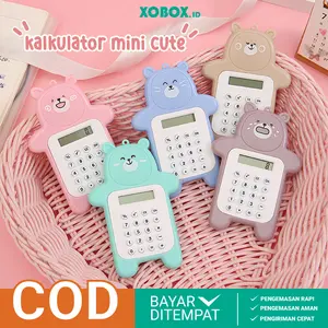 Kalkulator Kantor Mini 8 Digit Motif Beruang Lucu Portable Tombol Karet ATK004 - XOBOX