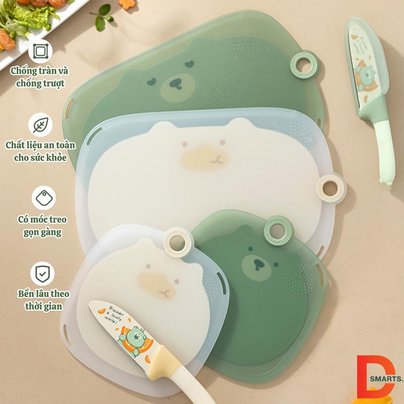 Thớt nhựa kháng khuẩn Moli-food cao cấp có móc treo chống trượt chống ẩm mốc dễ vệ sinh.