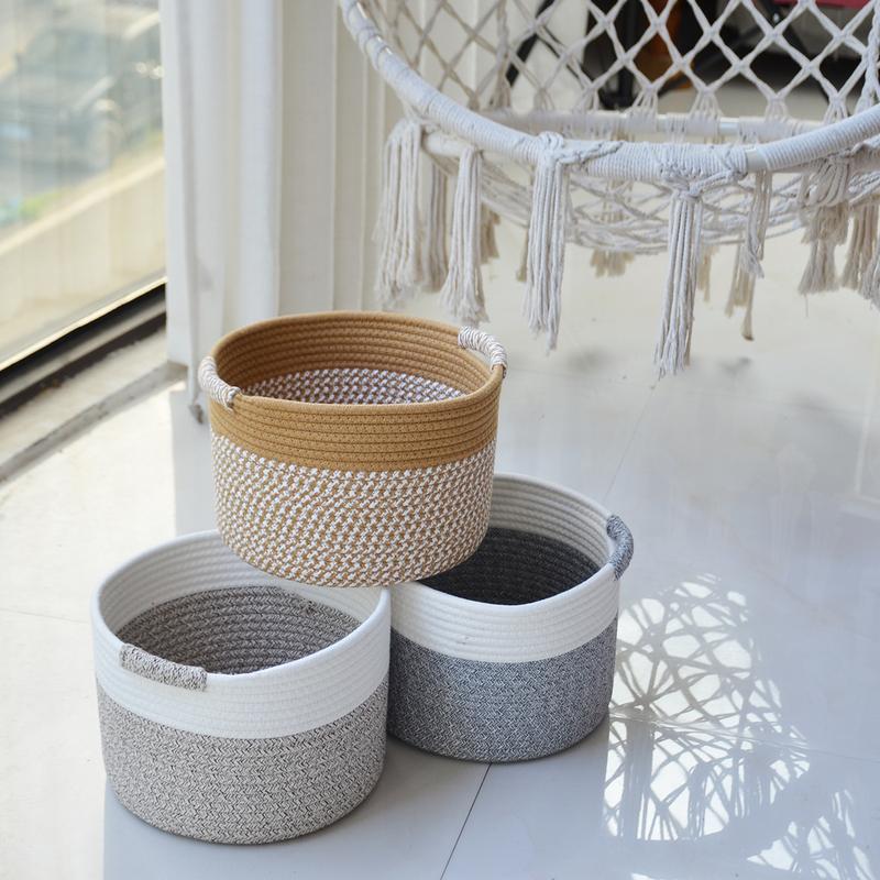 Product Introduction of New Modern Minimalist Style Storage Basket Cotton Rope Storage Basket for Toys, Snacks, Household Items, and Dirty Clothes 12