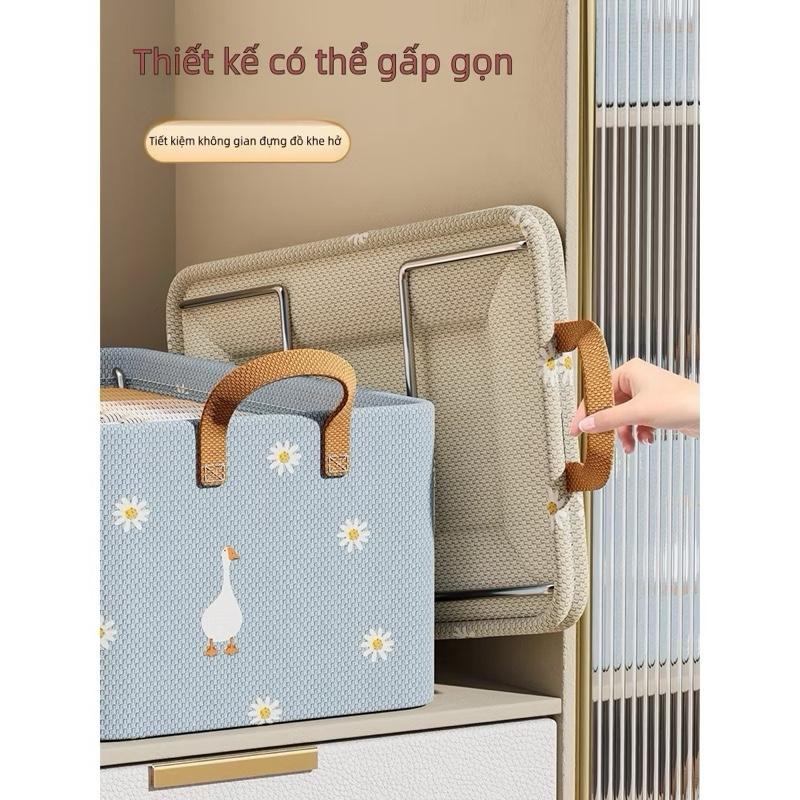 ￼Hộp Đựng Quần Áo Khung Thép Họa Tiết đa dạng, Đựng Chăn Màn, Đồ Lót... Tiện Lợi, Chắc Chắn, Có Thể Gấp Gọn Beejoo Officical 5