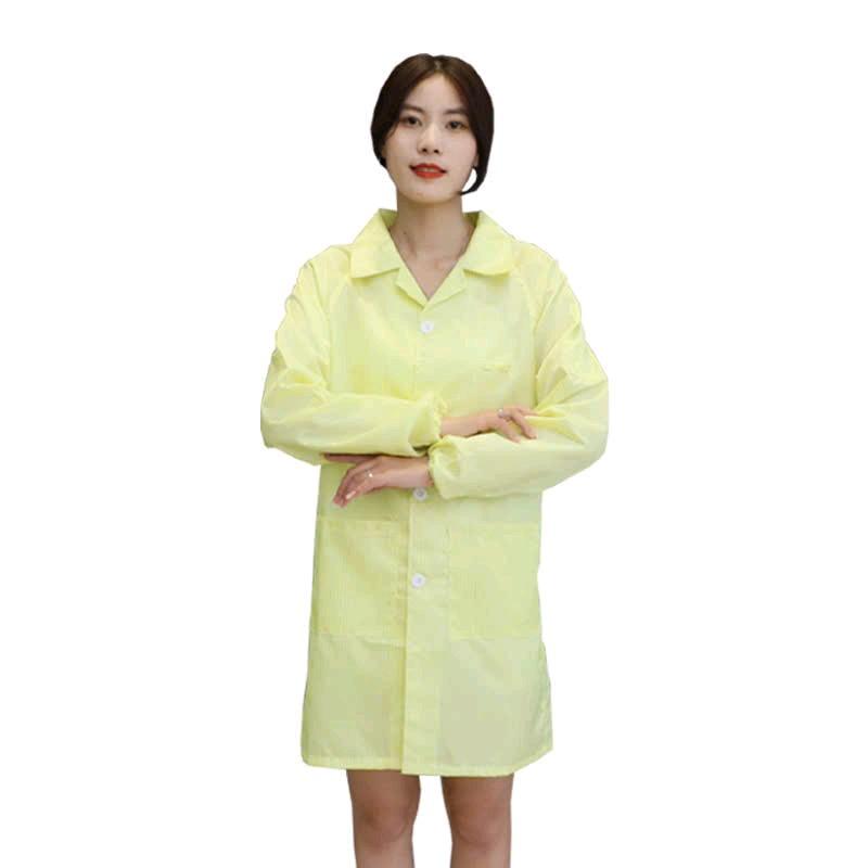 áo choàng dài tĩnh điện phòng sạch Polyester Kẻ sọc 3