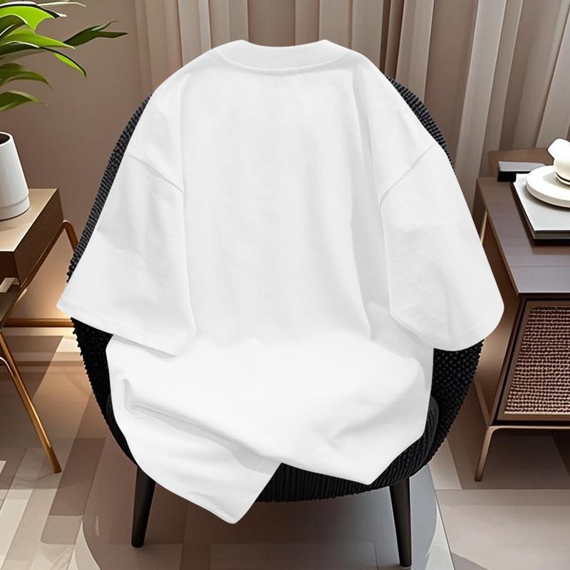 Áo Thun Cotton Ngắn Tay, Phong Cách Cổ Điển Mỹ Dáng Rộng Vừa Vặn, Thiết Kế Đẹp, Phong Cách Âu Mỹ Tối Màu, In Hình, Áo Cổ Thuyền Dành Cho Nữ 1