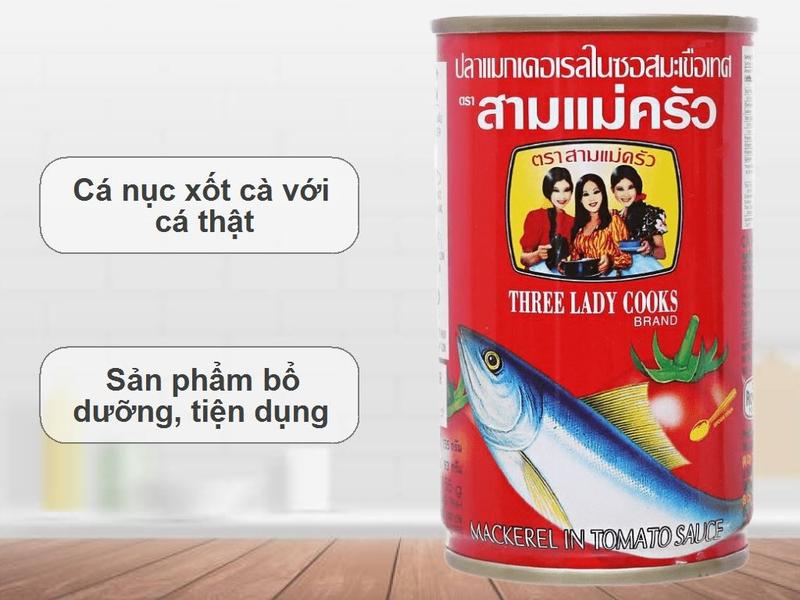 Cá sốt cà 3 Cô Gái hộp 155g cá nục cá mòi