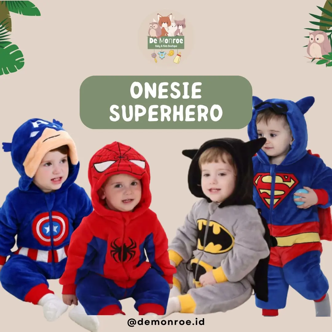 Onesie PREMIUM SUPERHERO Kostum Grosir Murah De Monroe Baju Bayi dan Anak Bayi Bayi Bayi Bayi