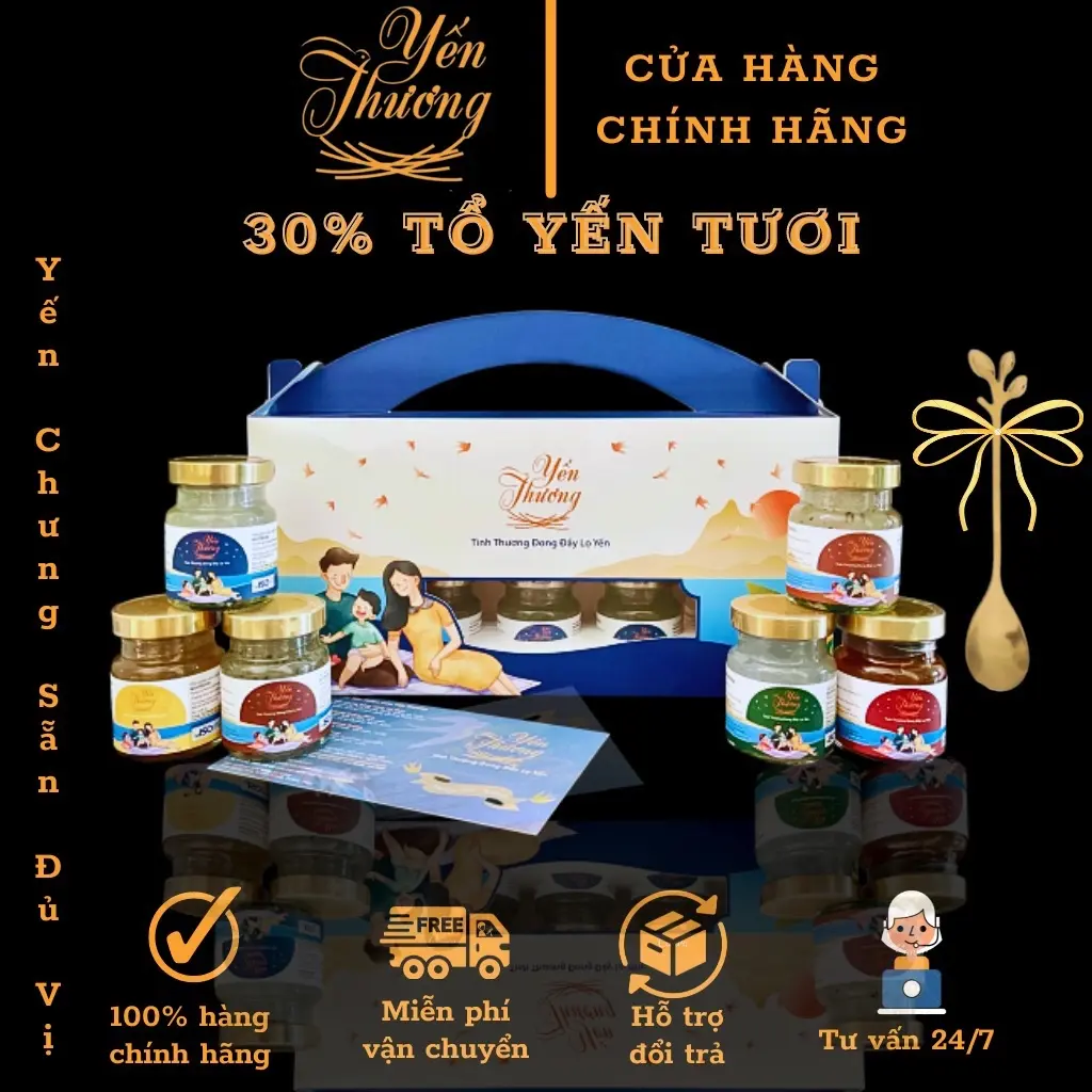 [KÈM QUÀ] Yến Chưng Sẵn Đủ Vị 30% Tổ  Tươi Mỗi Hũ - Yến Sào Khánh Hoà Yến Thương