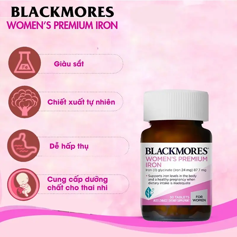Mid Pharma | Viên uống bổ sung sắt Blackmores cho bà bầu của Úc Blackmores Iron 30 viên 3