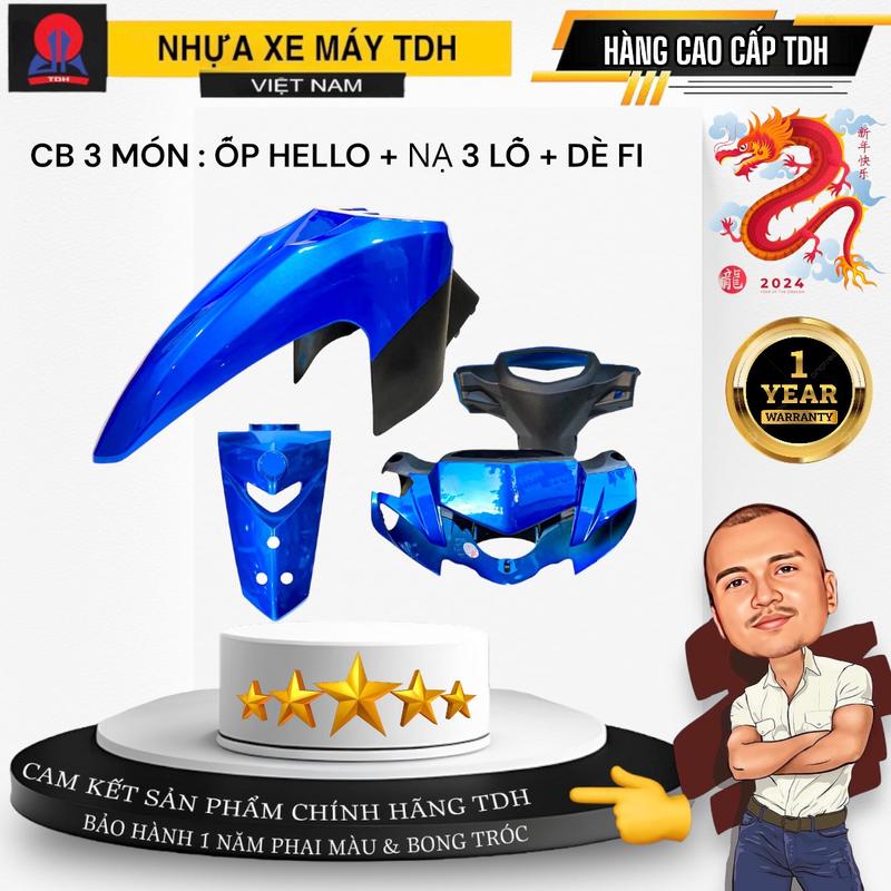 Thành DH Combo 3 Món : Ốp hello + Dè Fi + Nạ 3 Lỗ HÀNG CAO CẤP TDH Lắp Ráp Dễ Dàng Cho Xe Sirius 110&50 - Phụ Kiện Phụ Tùng Xe Máy