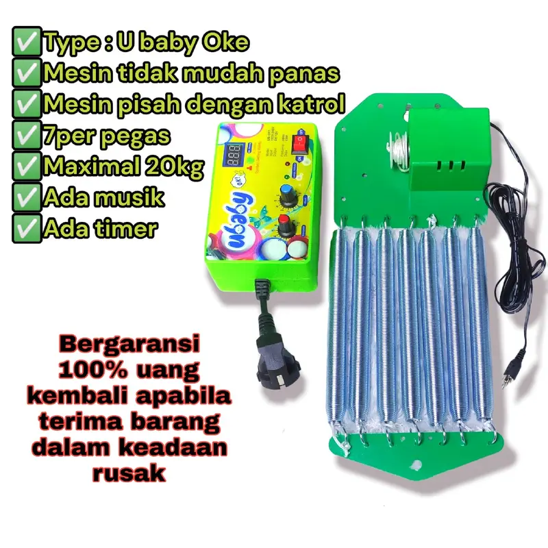 Ayunan bayi otomatis 7per type U baby Oke . ada musik dan timer 0