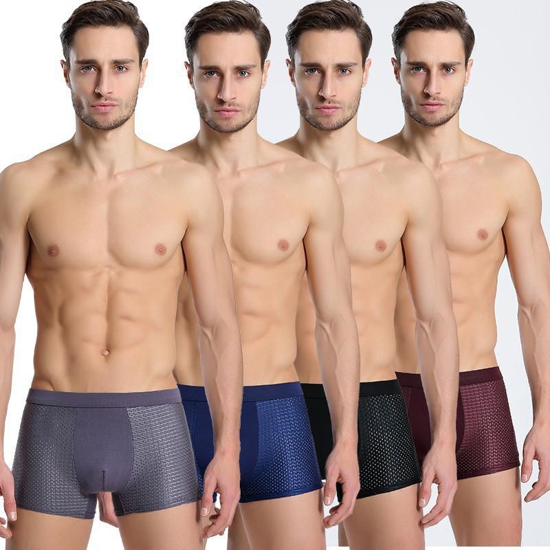 Product Introduction of Hot Summer Ice Silk Mesh Angola Red High-End Underwear Men's Boxer Boxer Briefs Low Waist Wholesale 1