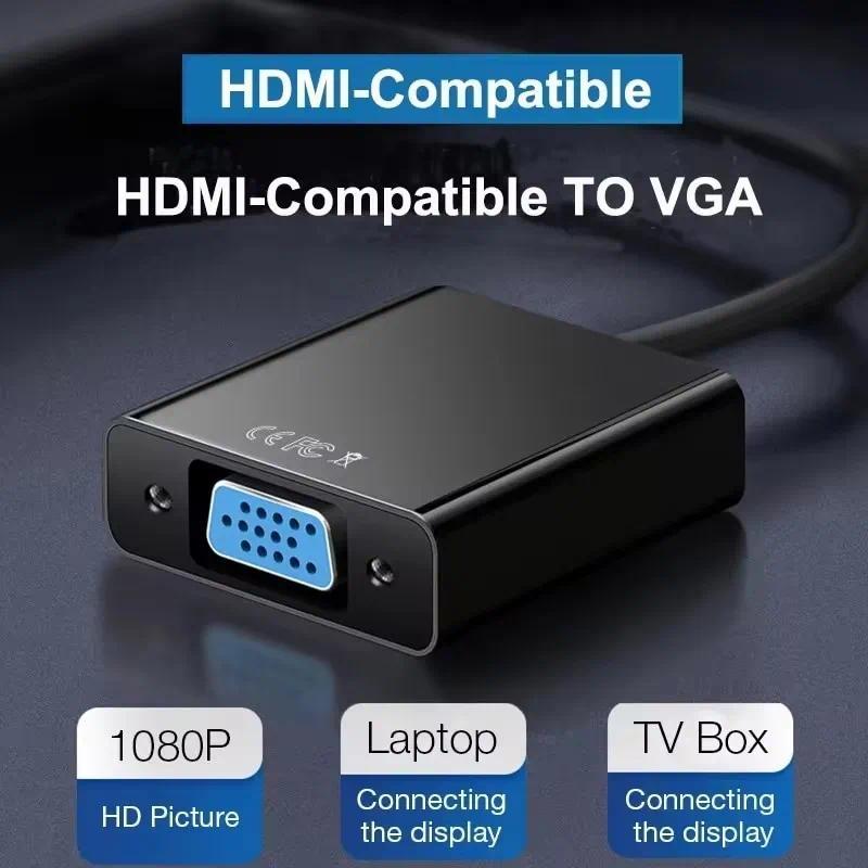 Product Introduction of 1080P DP to VGA Adapter Cable DisplayPort Male to VGA Female Converter Adapter For Projector TV Laptop Computer 0