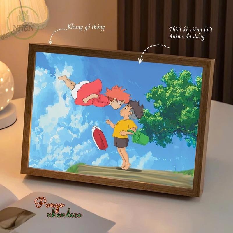  Nhện Decor Tranh Đèn Led 3D Totoro Ponyo để bàn & Treo tường Chất liệu Mica Acrylic trong suốt 3 chế độ sáng Đèn ngủ USB-A Kích thước A4 Size L Quà tặng ý nghĩa Đổi màu sáng sớm chiều hoàng hôn Công suất 5W Độ bền 20.000 giờ 