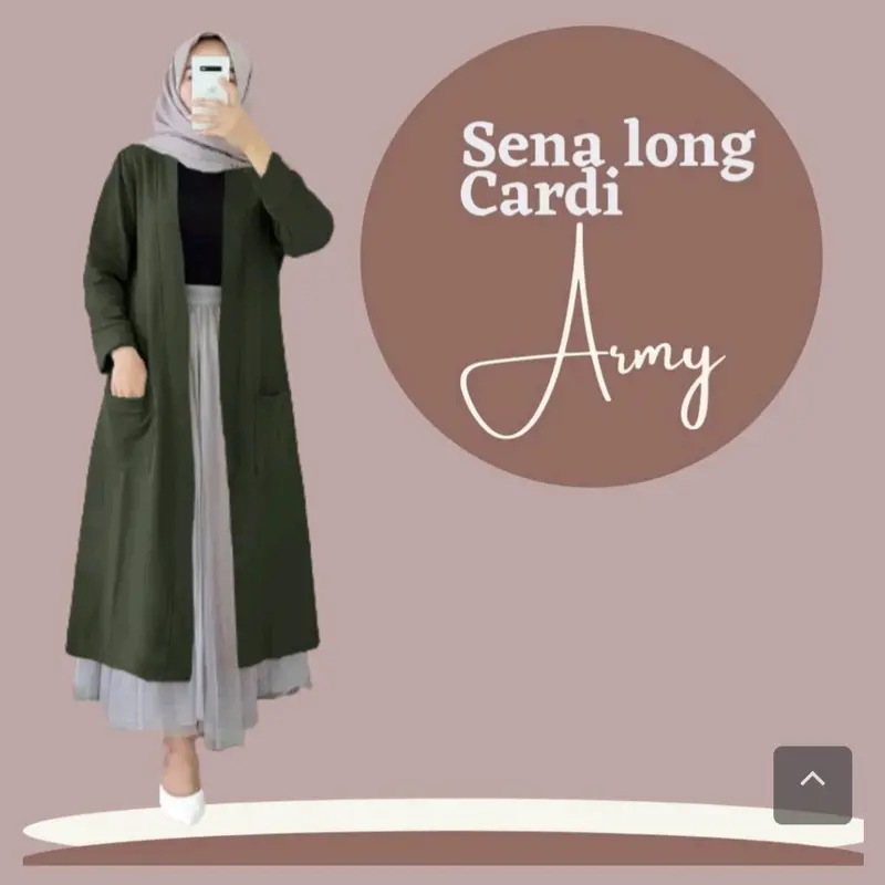 sena long  cardi/ cardigan cringkle airflow Premium Outer Baju Fit Muslim Panjang 4