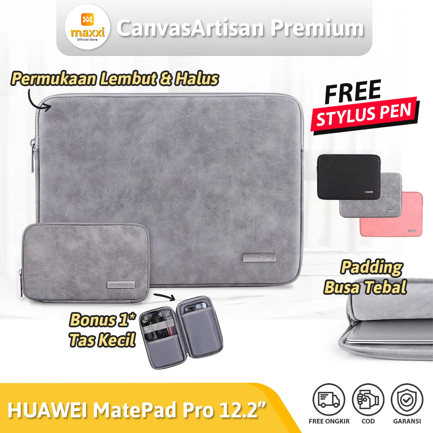 Sleeve Case For HUAWEI MatePad Pro 12.2" 2025 2024 OLED PaperMatte Tas Tablet Bag Soft Handbag Tas Jinjing BONUS Pouch