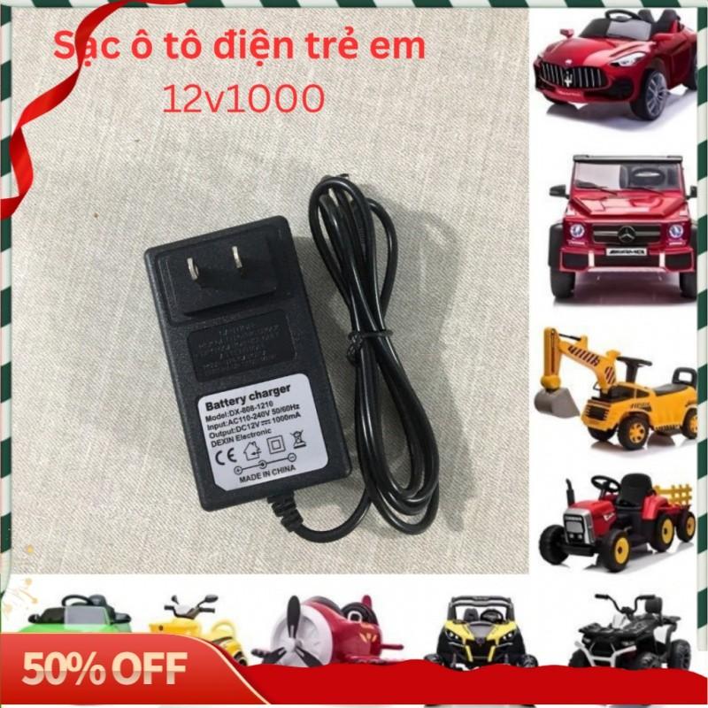 (SẠC NHANH)(Hàng tiêu chuẩn châu âu)Sạc xe điện trẻ em, sạc xe ô tô điện trẻ em 12v 1000mah có đèn báo 0