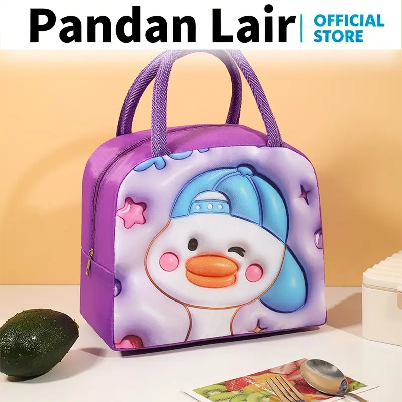 ( Pandan Lair ) Tas Bekal Karakter Lucu H1063 Tas Penyimpanan Makanan Travel Premium Tahan Panas Lunch Bag Box Cooler