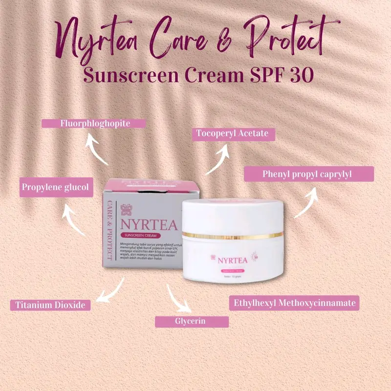 Sunscreen Nyrtea Cream SPF 30 Original BPOM 100% Asli 5
