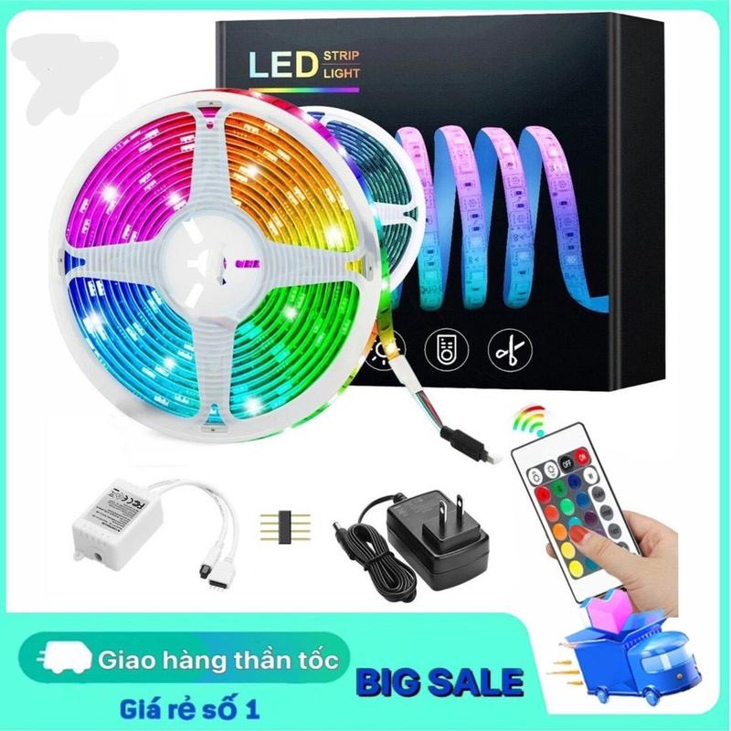 Bộ đèn led dây dán RGB đổi nhiều màu bọc silicon chống nước đầy đủ nguồn và khiển Bộ đèn led RGB tiktok giá rẻ argb