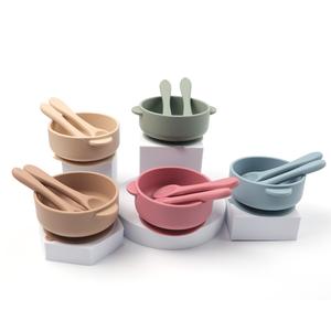 Bộ đồ ăn cho trẻ em, Silicone Cấp Thực Phẩm, Bát thức ăn cho Em Bé Bộ ba mảnh, có cốc hút, Thích hợp cho đồ dùng bà mẹ và trẻ sơ sinh, An toàn cho trẻ em, Bộ đồ ăn an toàn cho trẻ em baloch  o  bevaolop  1
