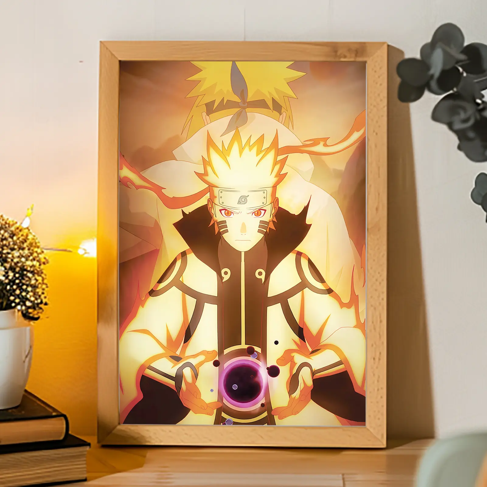 【FEELLAB】Artistic Lamp Painting Acrylic Led Lamp Three Color Light Changing Naruto