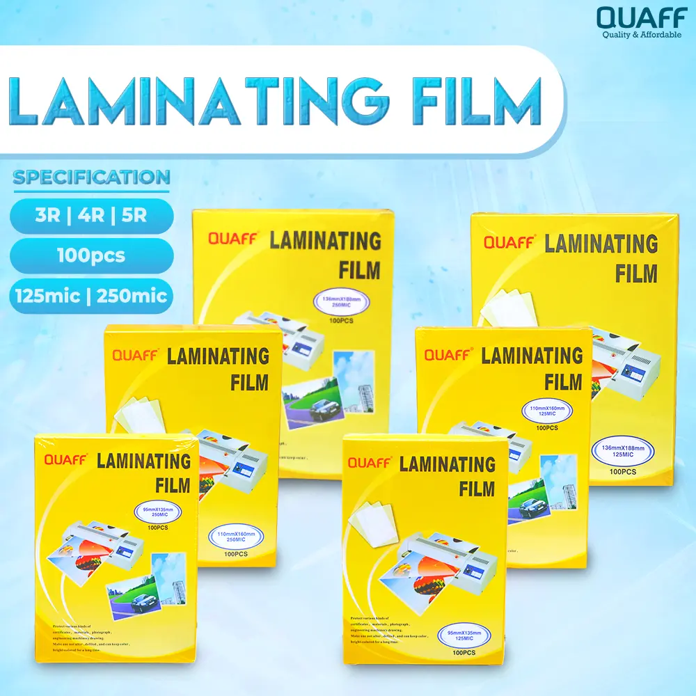 QUAFF Laminating Film 3R / 4R / 5R Size 125micron / 250micron (100sheets/pack