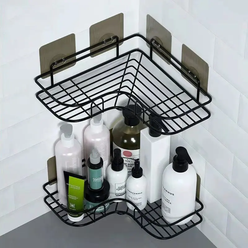 Bathroom Shelf Toilet Rack Bathroom Storage Organizer Shower Rak Bilik Mandi Kitchen Wall Dinding Basin Hollow