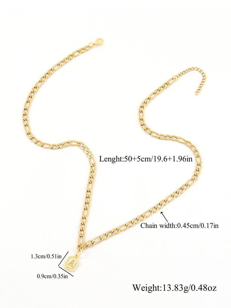 Product Introduction of Men's Rhinestone & Letter Decor Geometric Pendant Necklace, Fashion Jewelry for Party, Daily Clothing Decor, Trendy All-match & Exquisite Jewelry for Gift 1