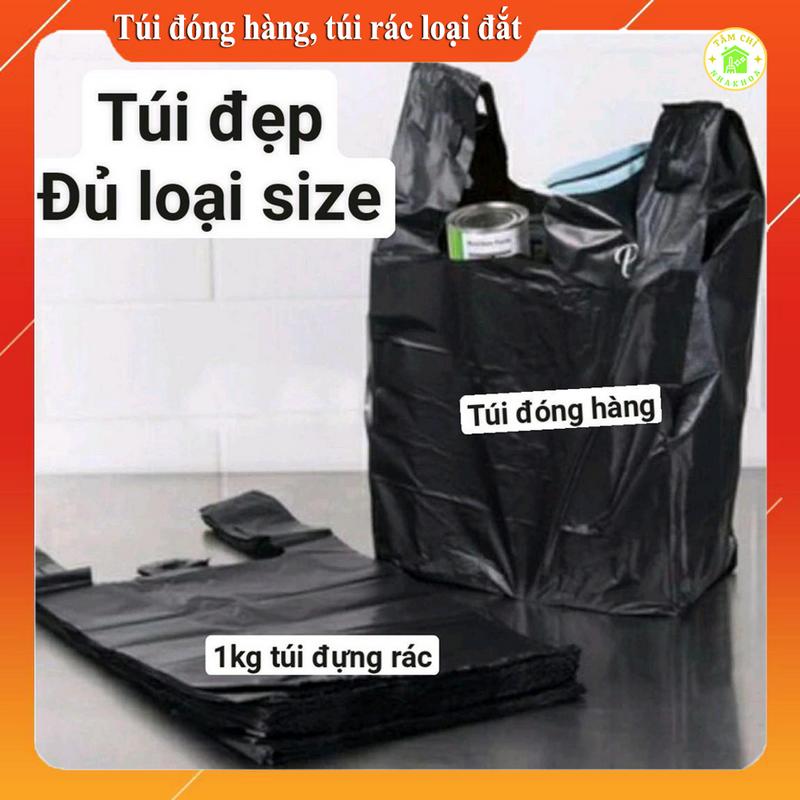 [1 kg] túi bóng đen hàng đắt sịn, dùng đóng gói hàng hoá, đựng rác khó rách #tuirac #tuidungrac tuidungrac