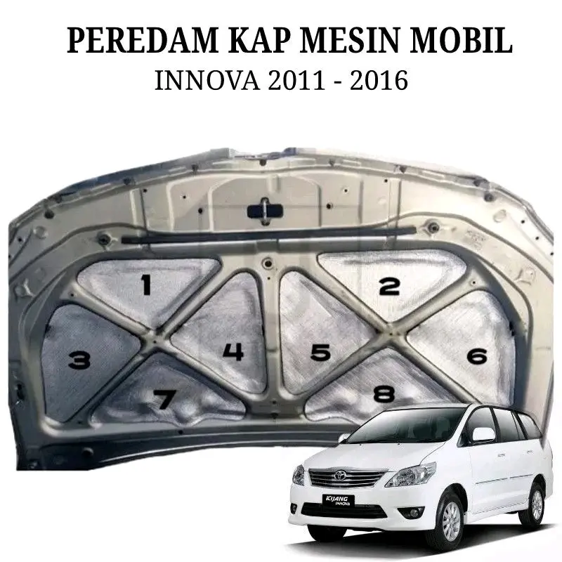 Peredam Kap Mesin Mobil Innova  2011 - 2016 pola dalam