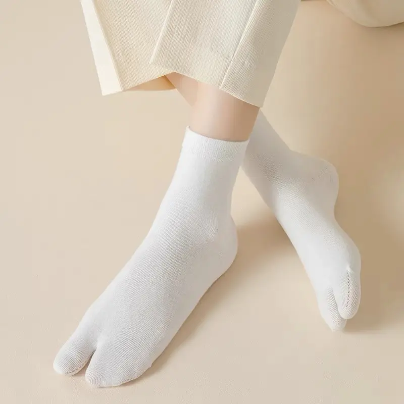 Vớ xỏ ngón chống nắng  tabi phong cách Nhật Bản chất cotton trắng xám đen khử mùi, thoáng khí Tất Nam Menswear Nhung 0