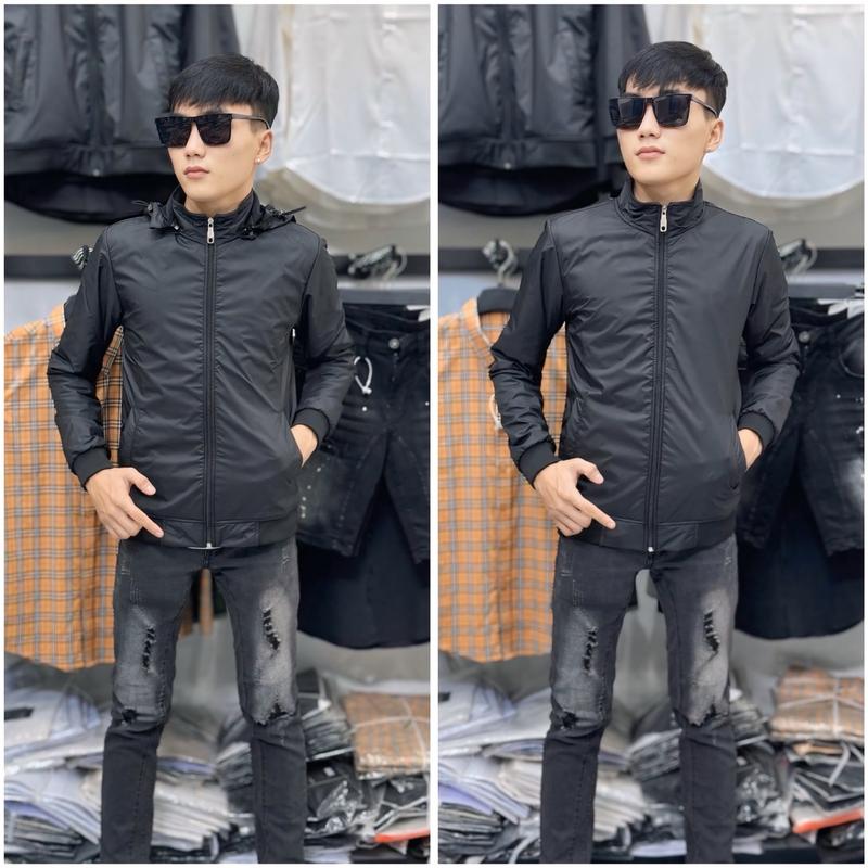 Áo Khoác Nam Gió Cao Cấp QC, 2 Phân loại Có Nón (có thể tháo rời) Và Không Nón. Menswear Jacket Jean Có Cổ Nhung