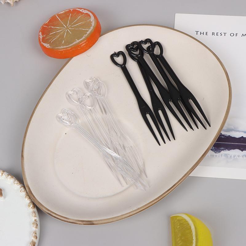 Product Introduction of 100pcs/bag Fruit Fork Mini Clear Plastic Forks Home Dining Food Cake Fruit Fork 8