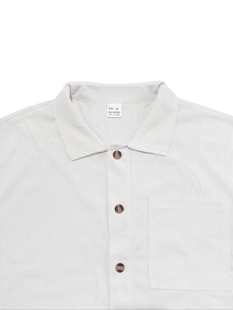 Product Introduction of Men's Striped Print Button Front Shirt & Shorts Set, Loose Casual Short Sleeve Collared Top & Shorts, Men's Summer Outfits 8