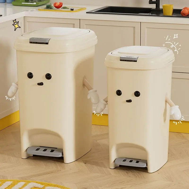 Thùng Rác Kem Nhà Bếp, Loại Bàn Đạp, Dung Tích Lớn, Thích Hợp Cho Gia Đình, Phòng Khách, Phòng Ngủ Và Nhà Vệ Sinh, Phòng Tắm, Giá Cả Phải Chăng Và Sang Trọng, Thùng Rác 0