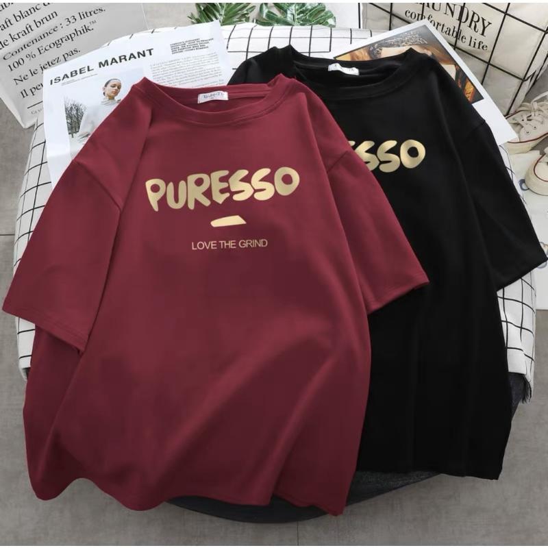 Product Introduction of Áo thun phông 3158 nữ nam tay lỡ unisex form rộng chất liệu cotton khô HANOVA in chữ PURESO 0