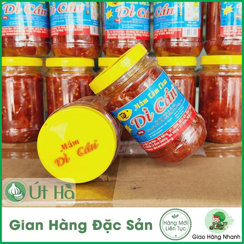 Mắm Tôm Chua Dì Cẩn Đà Nẵng Hủ 500gr - Tôm To Nguyên Con Vị Ngon Đậm Đà