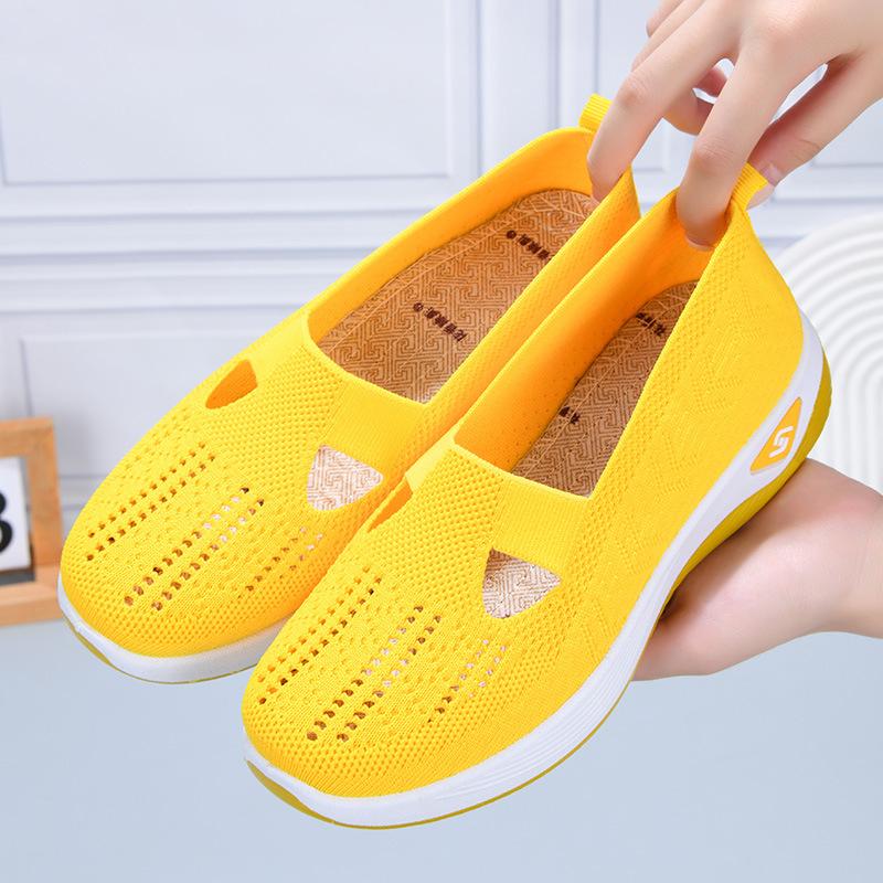 Product Introduction of Women's Shoes 2024 New Cross-Border Foreign Trade Women's Shoes Casual Mom Shoes Socks Mesh Surface Shoes Soft Sole Sneakers Women's 1