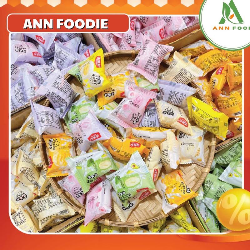 1KG Bánh Mochi Kem Lạnh Mix Vị (34-36 bánh ): Đậu nành, Bơ, Xoài, Khoai môn, Đào, Sầu riêng ( Ngày in trên bánh là ngày sản xuất, HSD 120 ngày - Ann foodie
