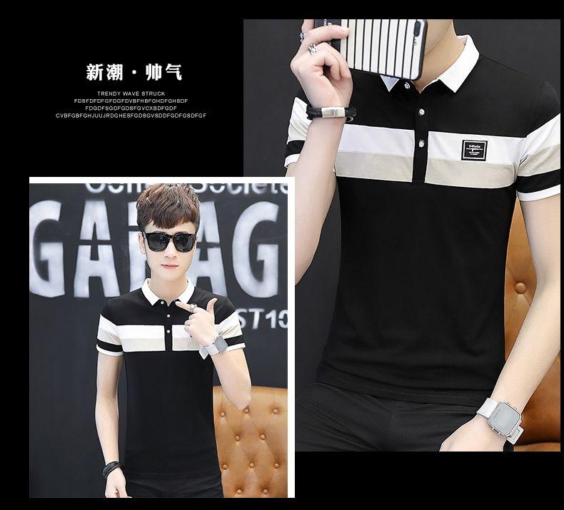 Product Introduction of Áo Thun Cotton Nguyên Chất Ngắn Tay Cho Nam, Áo Polo Có Ve Áo Dáng Ôm Hàn Quốc, Đẹp Trai, Hợp Thời Trang, Lớp Nền, Mùa Hè 10
