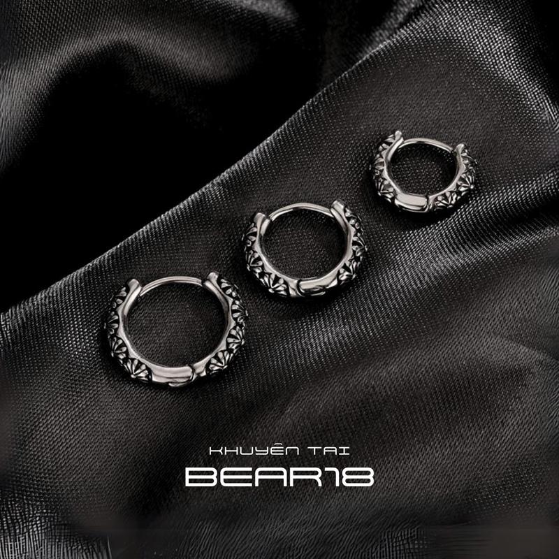 Bông tai - khuyên tai CH đẹp, chất liệu titan không gỉ unisex phù hợp cho nam và nữ BEAR18