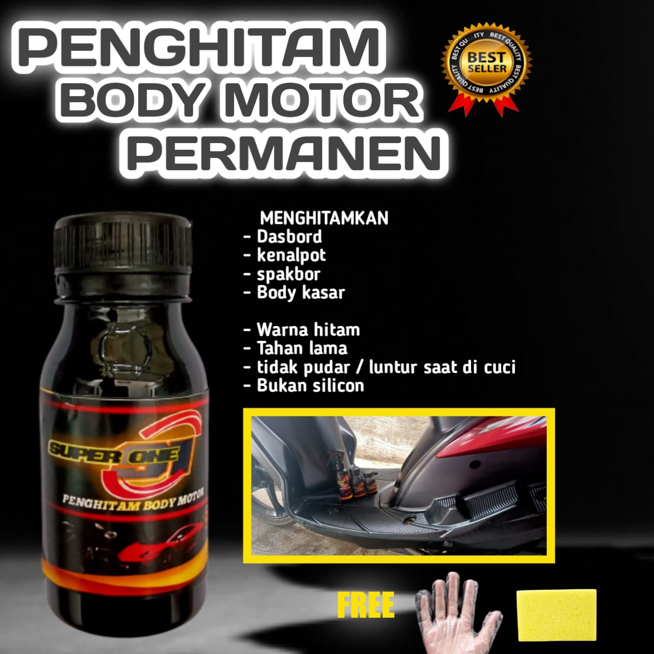 PENGHITAM BODY MOTOR PERMANEN  PENGHITAM BODY KASAR MOTOR 0RIGINAL 30 ML