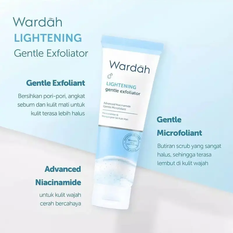 Wardah Lightening Gentle Exfoliator 50 ml - Exfoliasi / Pembersih Wajah 1