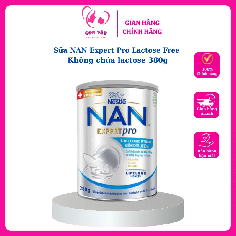 TPDD Nan Expert Pro Tiêu Chảy và Bất Dung Nạp Lactose (380g, Thụy Sĩ)