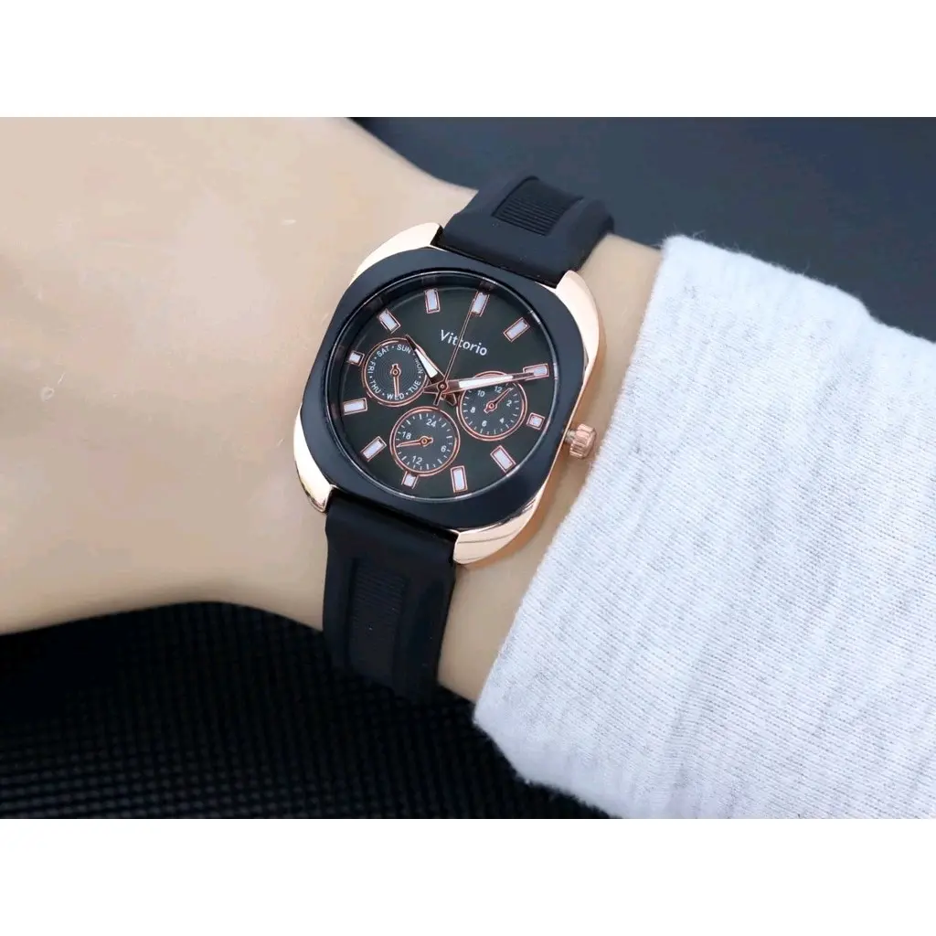 JAM TANGAN WANITA ORIGINAL VITTORIO | STRAP RUBBER PREMIUM