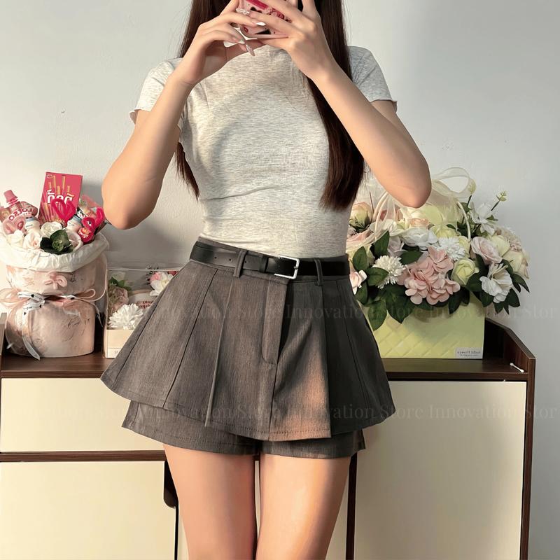 [TẶNG KÈM ĐAI] Quần Váy Thiết Kế 2 Tầng Có Quần Short Chống Lộ Cạp Lưng Cao Khoá Kéo 868 Nữ Women | BigBuy360 - bigbuy360.vn